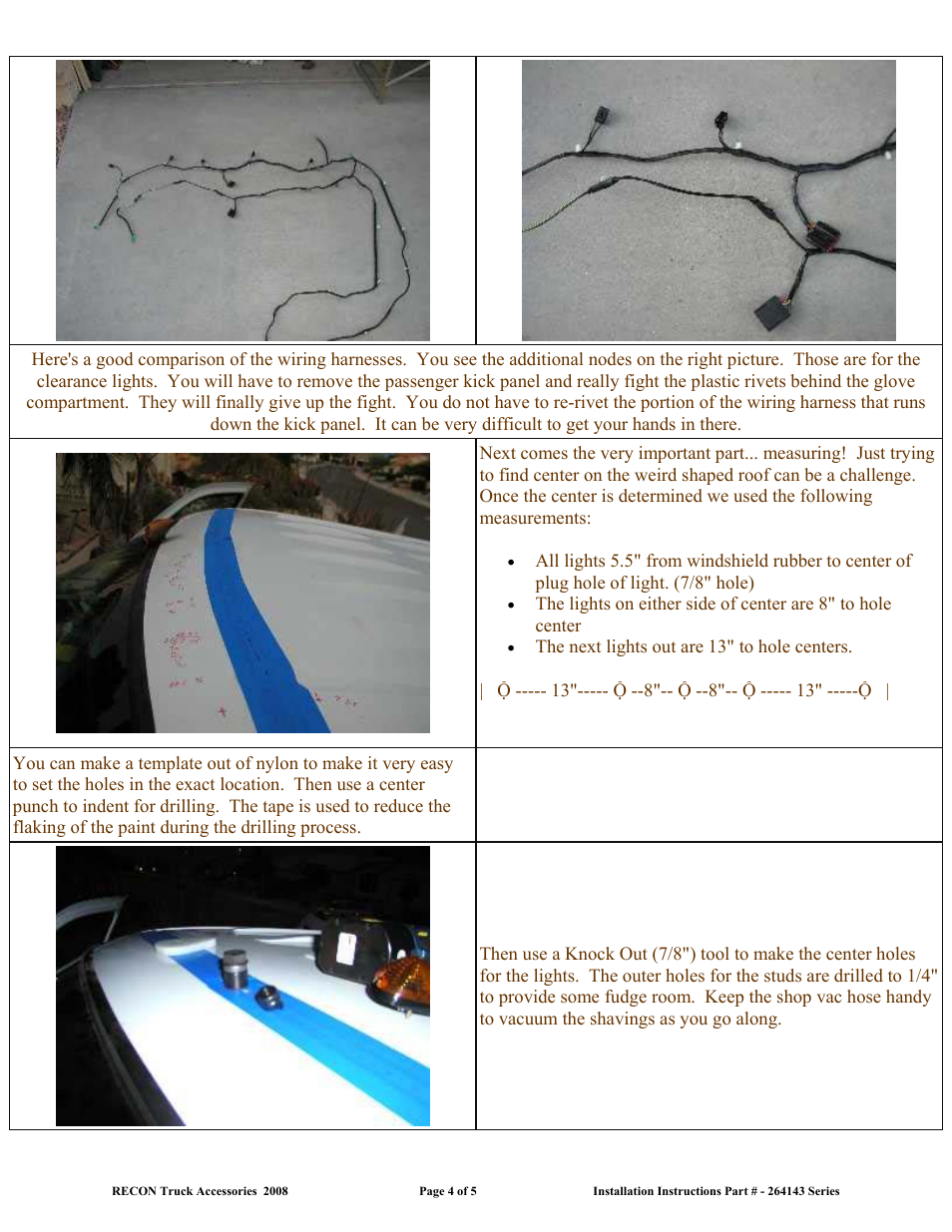 RECON 264143 Cab Lights (Ford F-Series) User Manual | Page 4 / 5