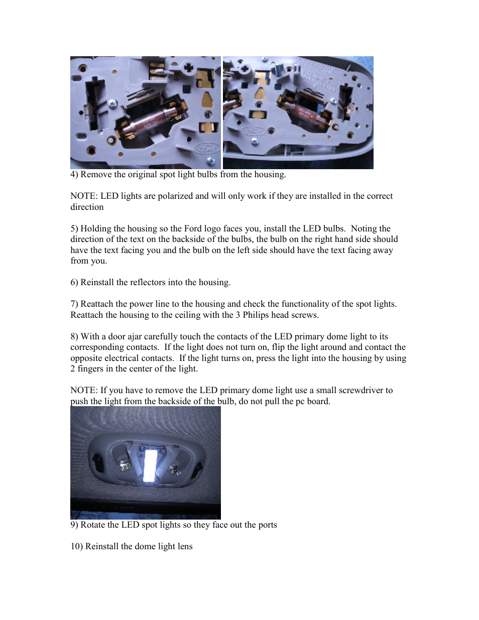 RECON 264163 LED Dome Lights (Ford Superduty) User Manual | Page 2 / 3