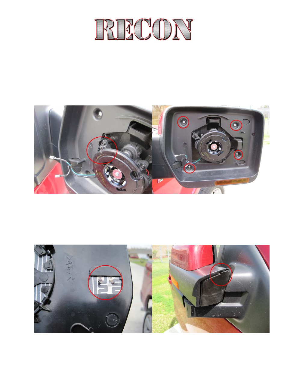 RECON 264241BK & CL Mirror Lenses (Ford) User Manual | 2 pages