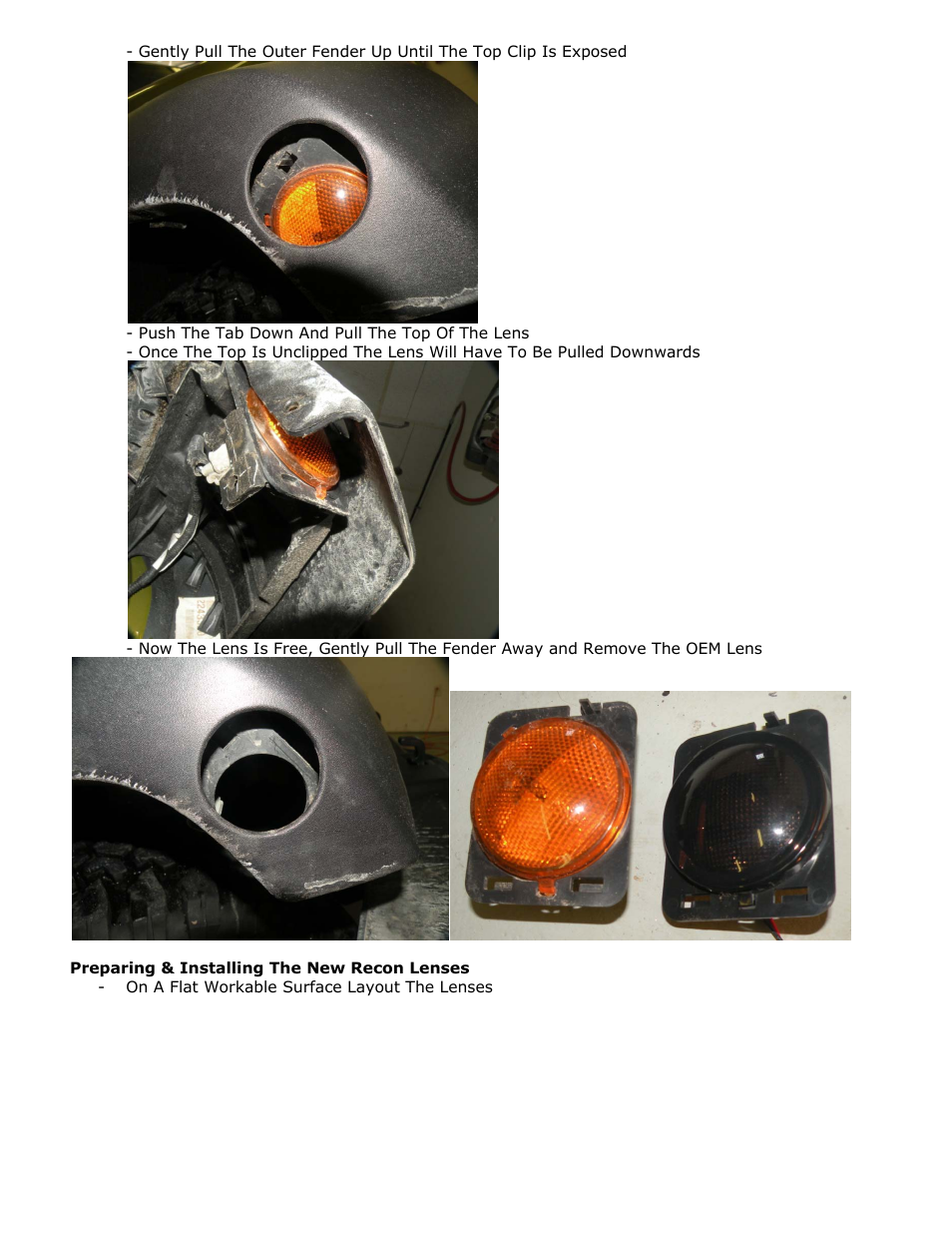 RECON 264135BK & CL Round Fender Lenses (Jeep Wrangler JK) User Manual | Page 5 / 9