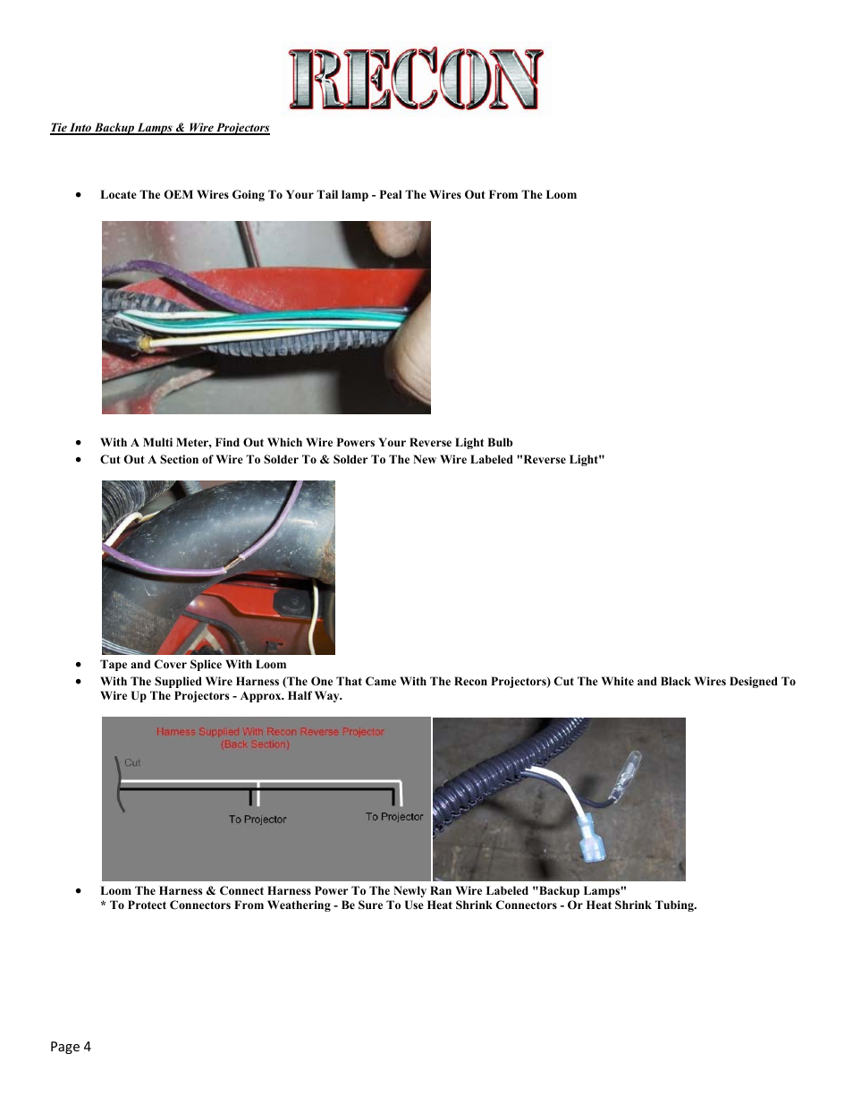 RECON 264150 Backup Projector Lamps DIY User Manual | Page 4 / 7