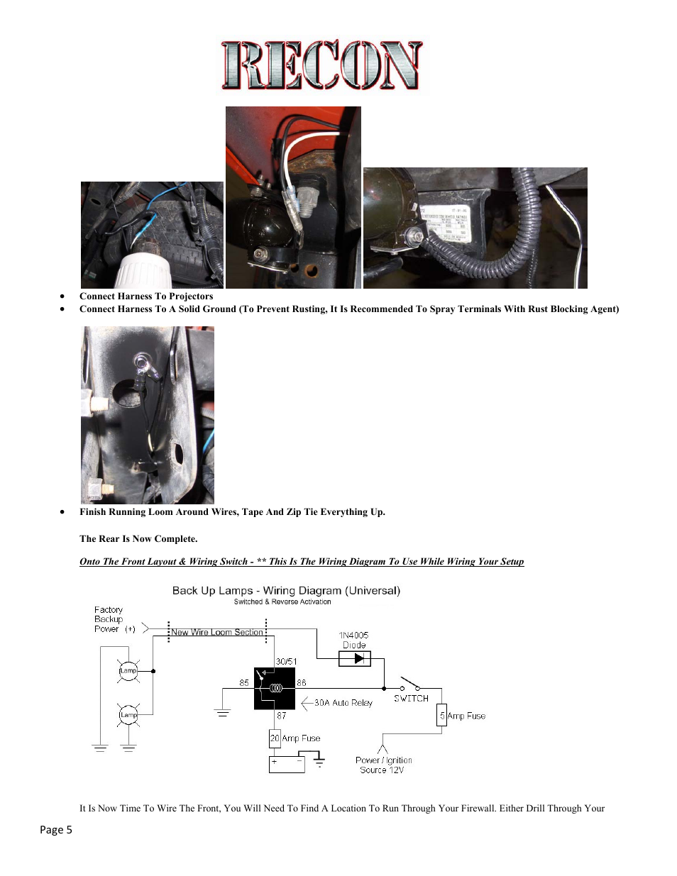 RECON 264150 Backup Projector Lamps DIY User Manual | Page 5 / 7