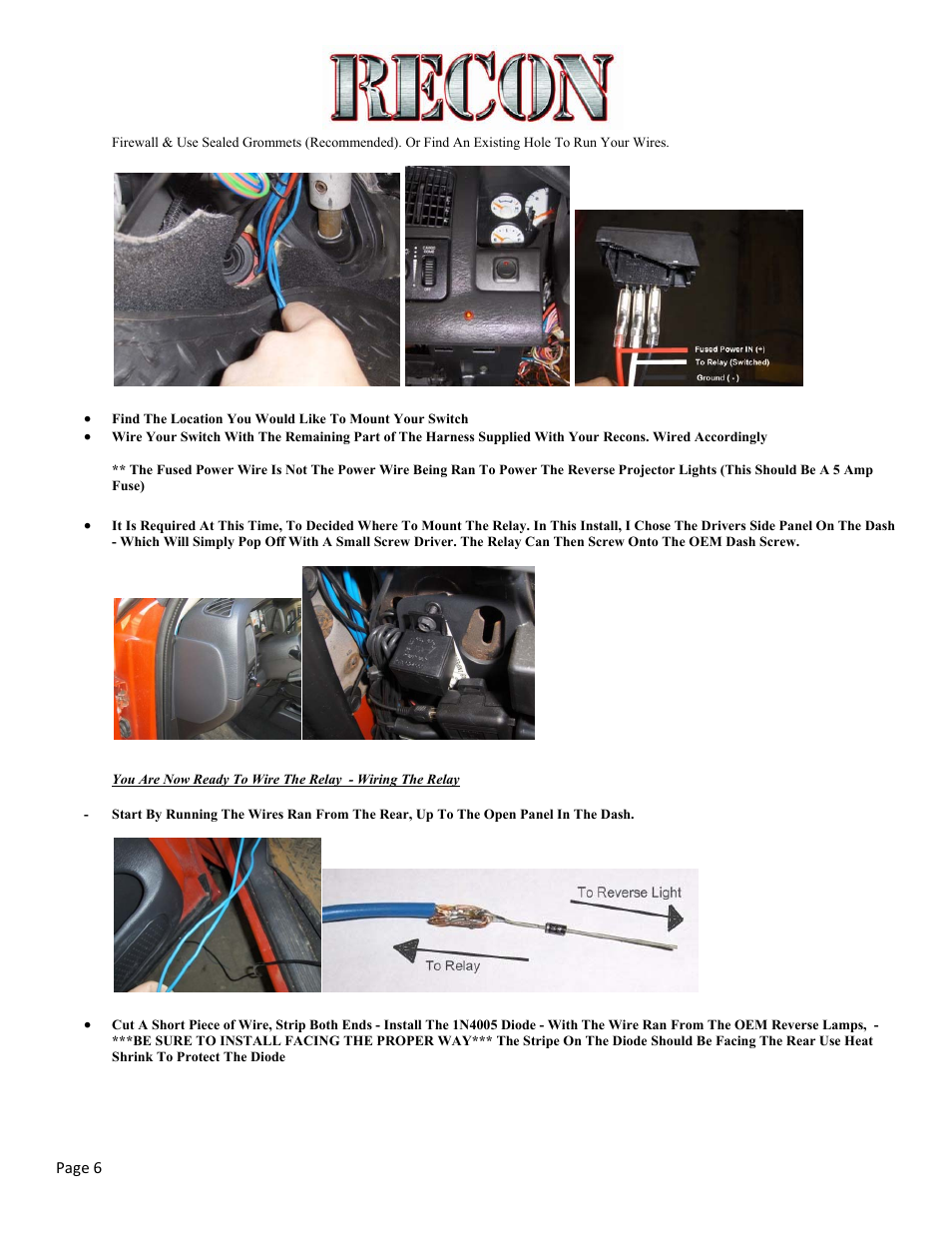 RECON 264150 Backup Projector Lamps DIY User Manual | Page 6 / 7