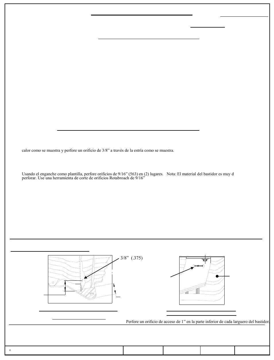 Instrucciones de instalación, Números de partes, Vehículo base corta únicamente | Reese 45300 TITAN RECEIVER User Manual | Page 6 / 6