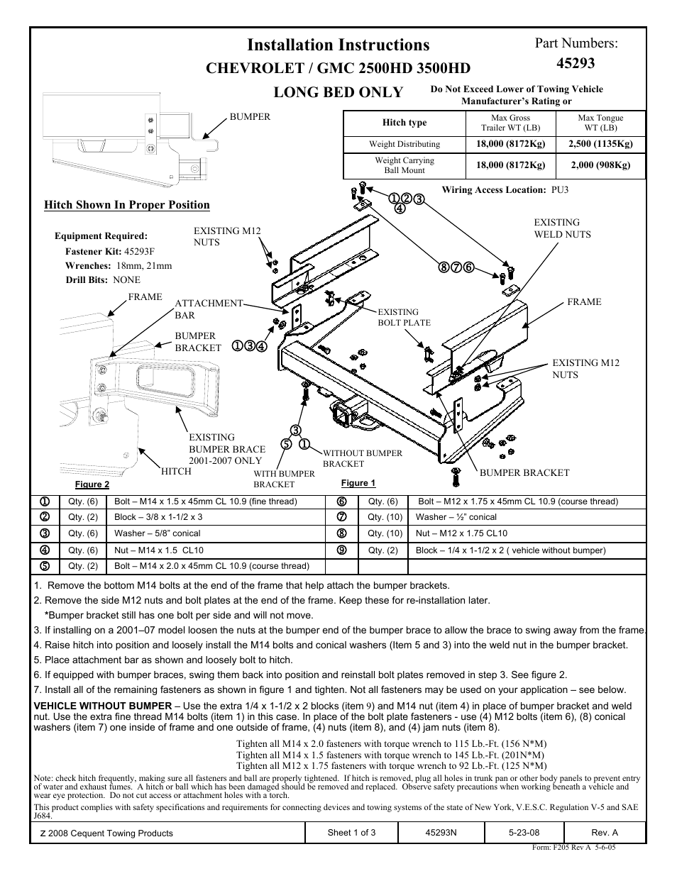 Reese 45293 TITAN RECEIVER User Manual | 3 pages