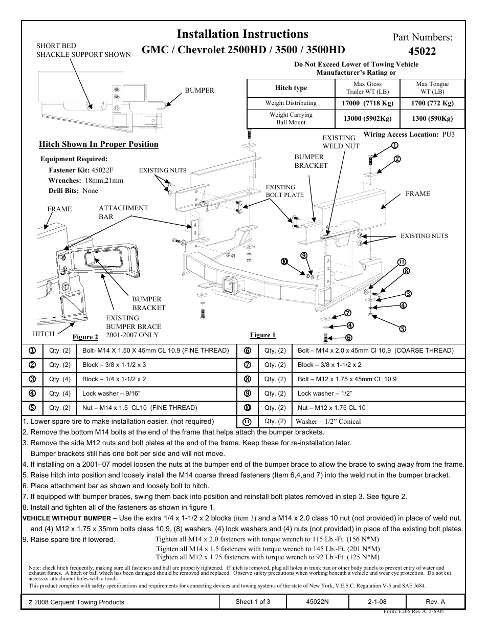 Reese 45022 TITAN RECEIVER User Manual | 3 pages
