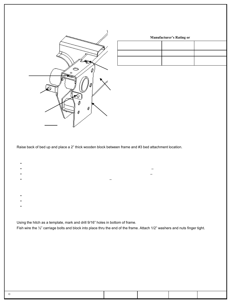 Installation instructions, Part numbers | Reese 45299 TITAN RECEIVER User Manual | Page 2 / 6