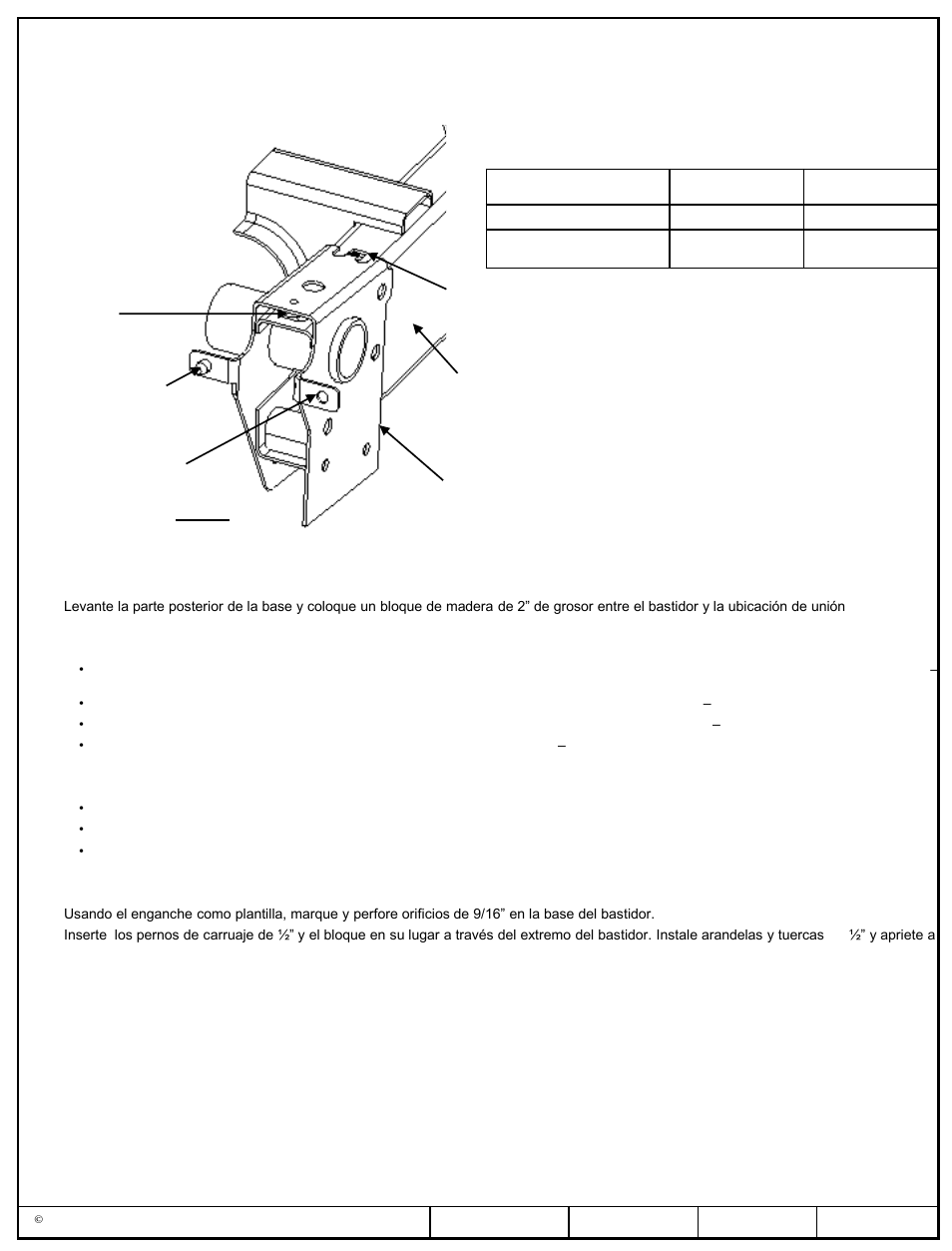 Instrucciones de instalación, Números de partes | Reese 45299 TITAN RECEIVER User Manual | Page 6 / 6