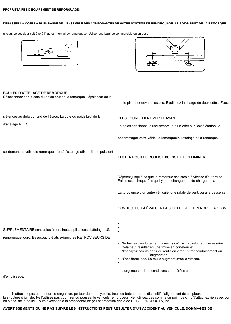 Avertissement | Reese 37034 MULTI-FIT RECEIVER User Manual | Page 27 / 28