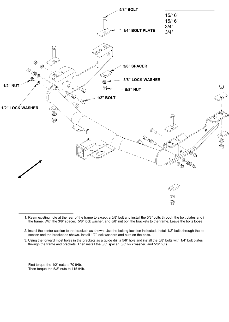 Tools required | Reese 37034 MULTI-FIT RECEIVER User Manual | Page 5 / 28