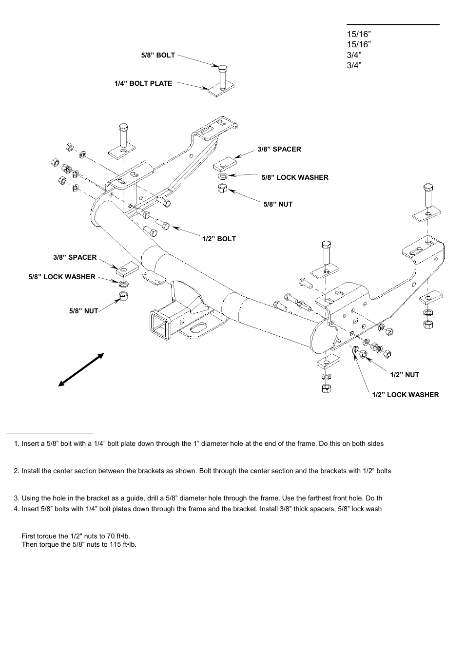 Tools required | Reese 37034 MULTI-FIT RECEIVER User Manual | Page 6 / 28