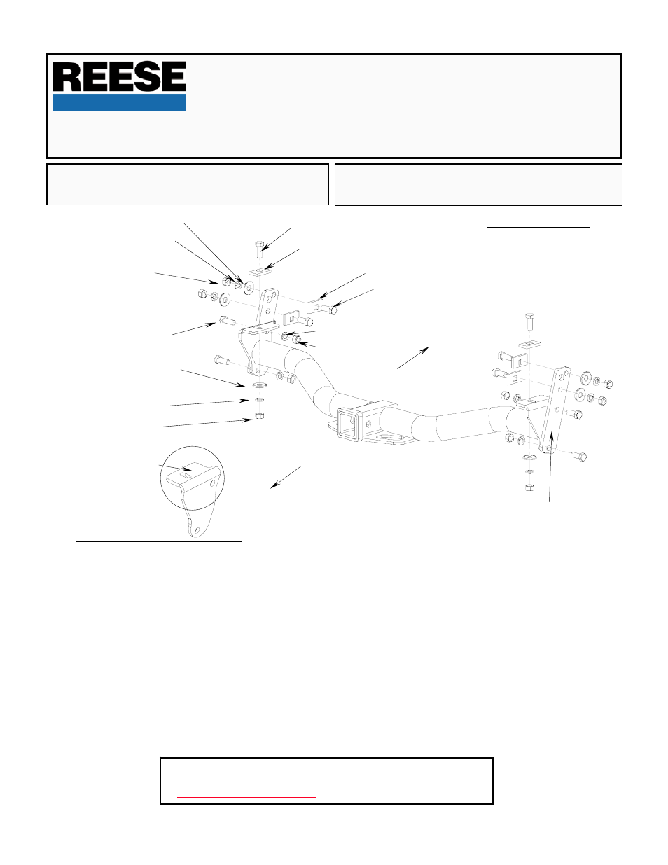 Instructions d'installation, Produit nº, Attelage universel | Reese 37051 MULTI-FIT RECEIVER User Manual | Page 5 / 13