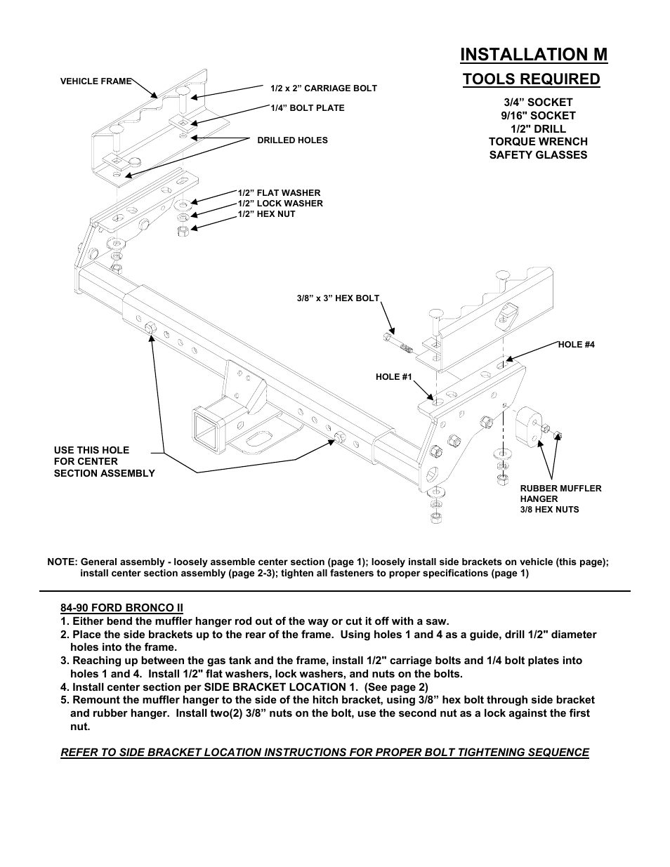 Installation m, Tools required | Reese 37152 MULTI-FIT RECEIVER User Manual | Page 15 / 66