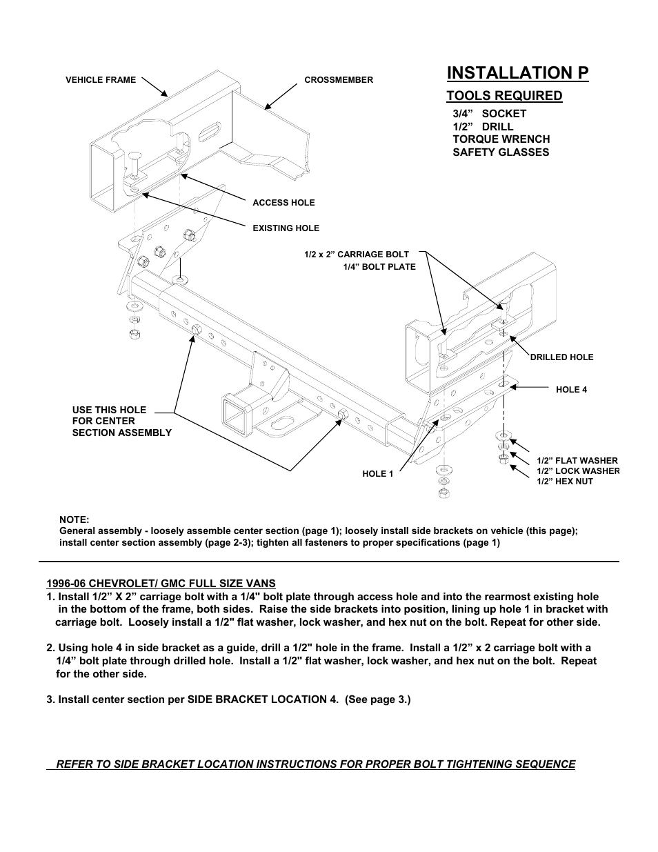 Installation p, Tools required | Reese 37152 MULTI-FIT RECEIVER User Manual | Page 16 / 66