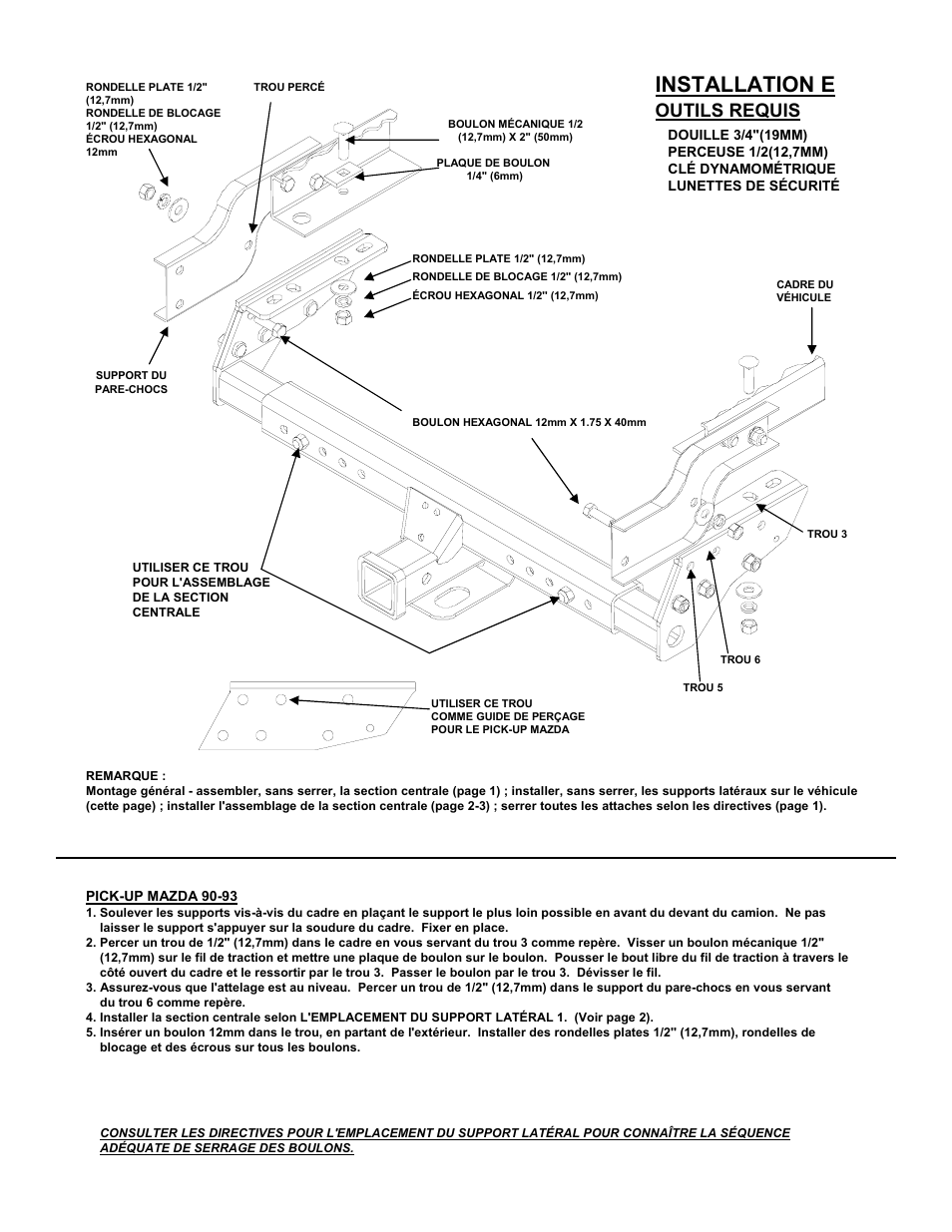 Installation e, Outils requis | Reese 37152 MULTI-FIT RECEIVER User Manual | Page 29 / 66