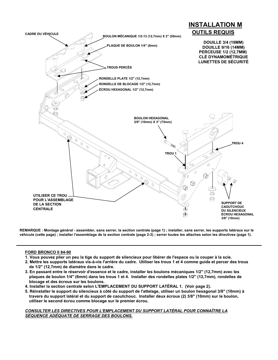 Installation m, Outils requis | Reese 37152 MULTI-FIT RECEIVER User Manual | Page 37 / 66