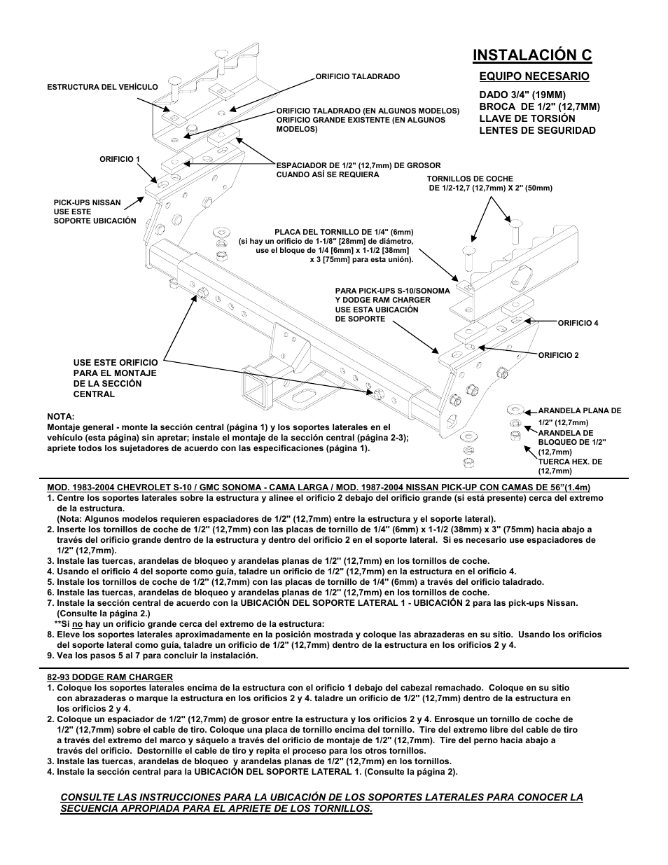Instalación c | Reese 37152 MULTI-FIT RECEIVER User Manual | Page 50 / 66