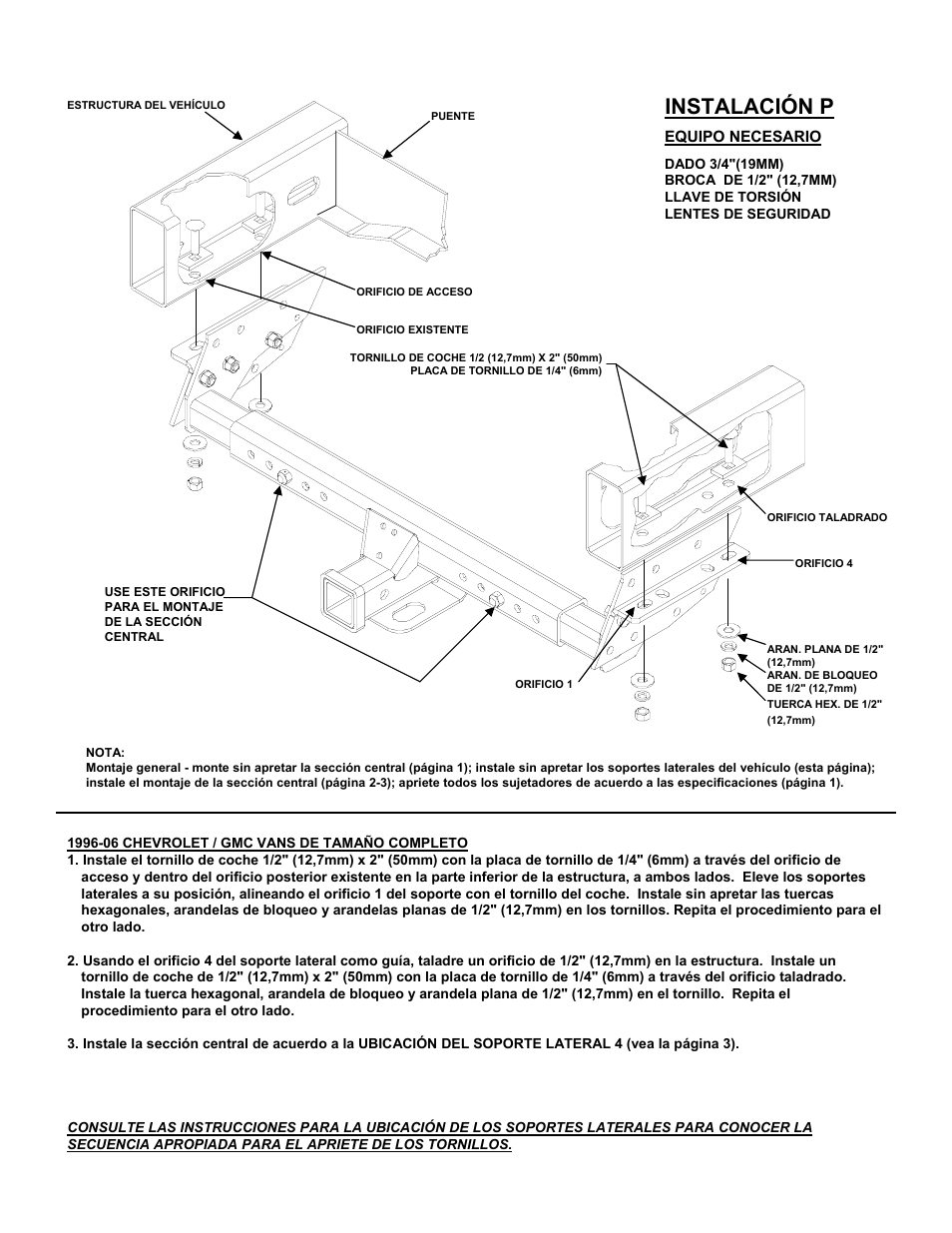 Instalación p | Reese 37152 MULTI-FIT RECEIVER User Manual | Page 60 / 66