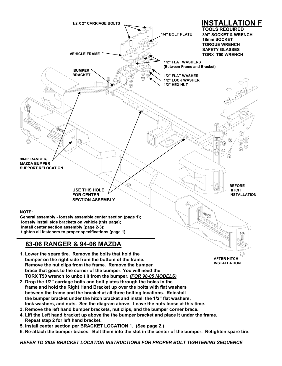 Installation f | Reese 37152 MULTI-FIT RECEIVER User Manual | Page 8 / 66