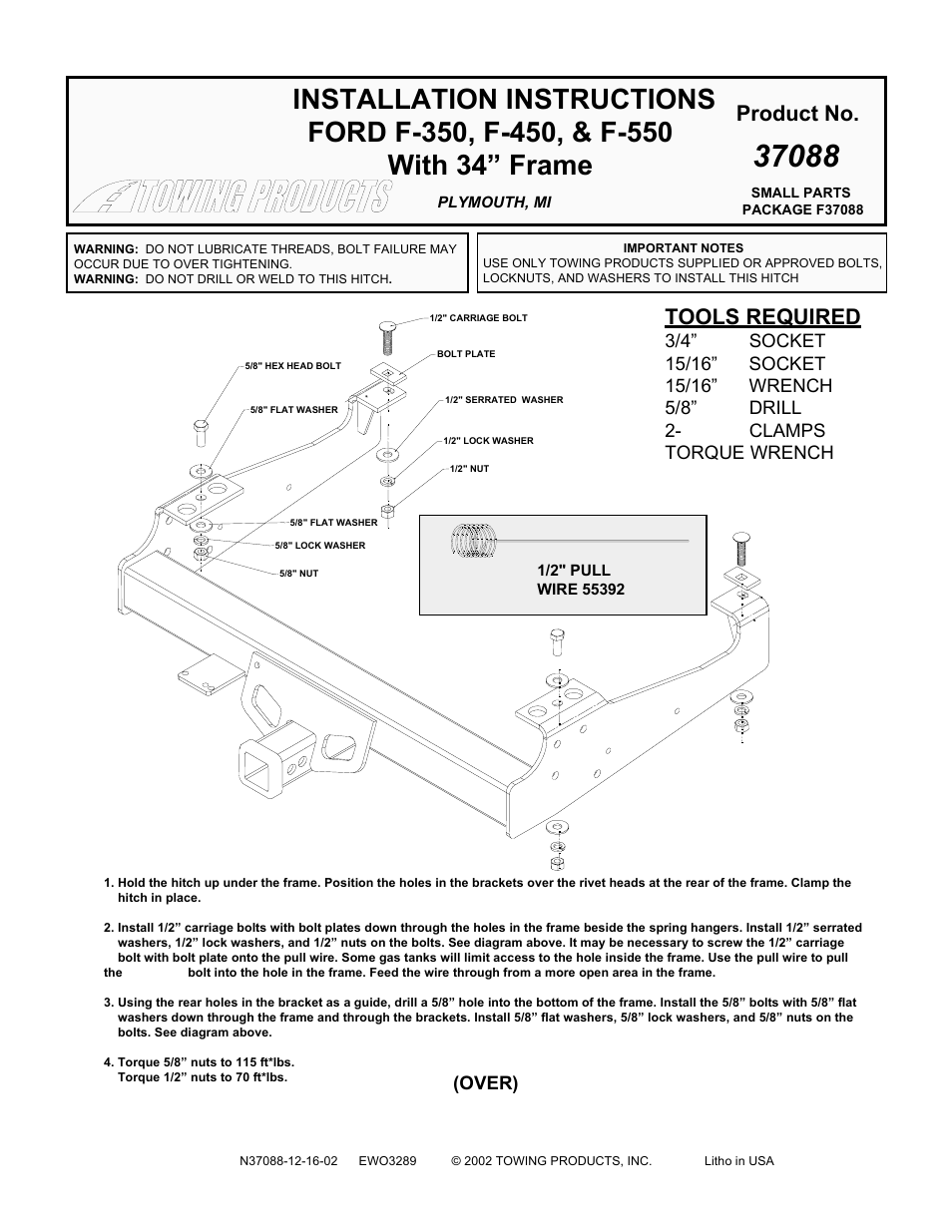 Reese 37088 PREMIUM RECEIVER User Manual | 2 pages