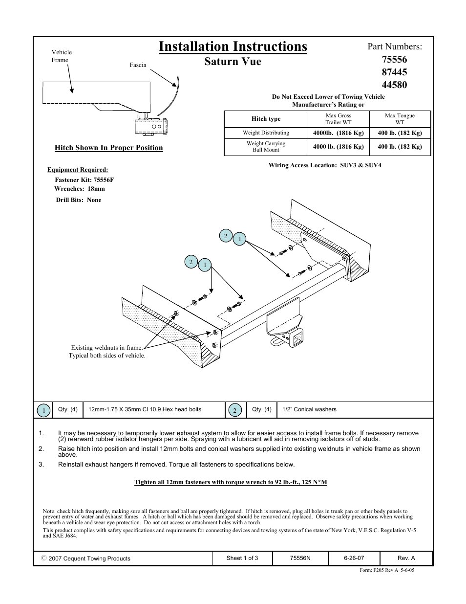 Reese 44580 PROFESSIONAL RECEIVER User Manual | 3 pages