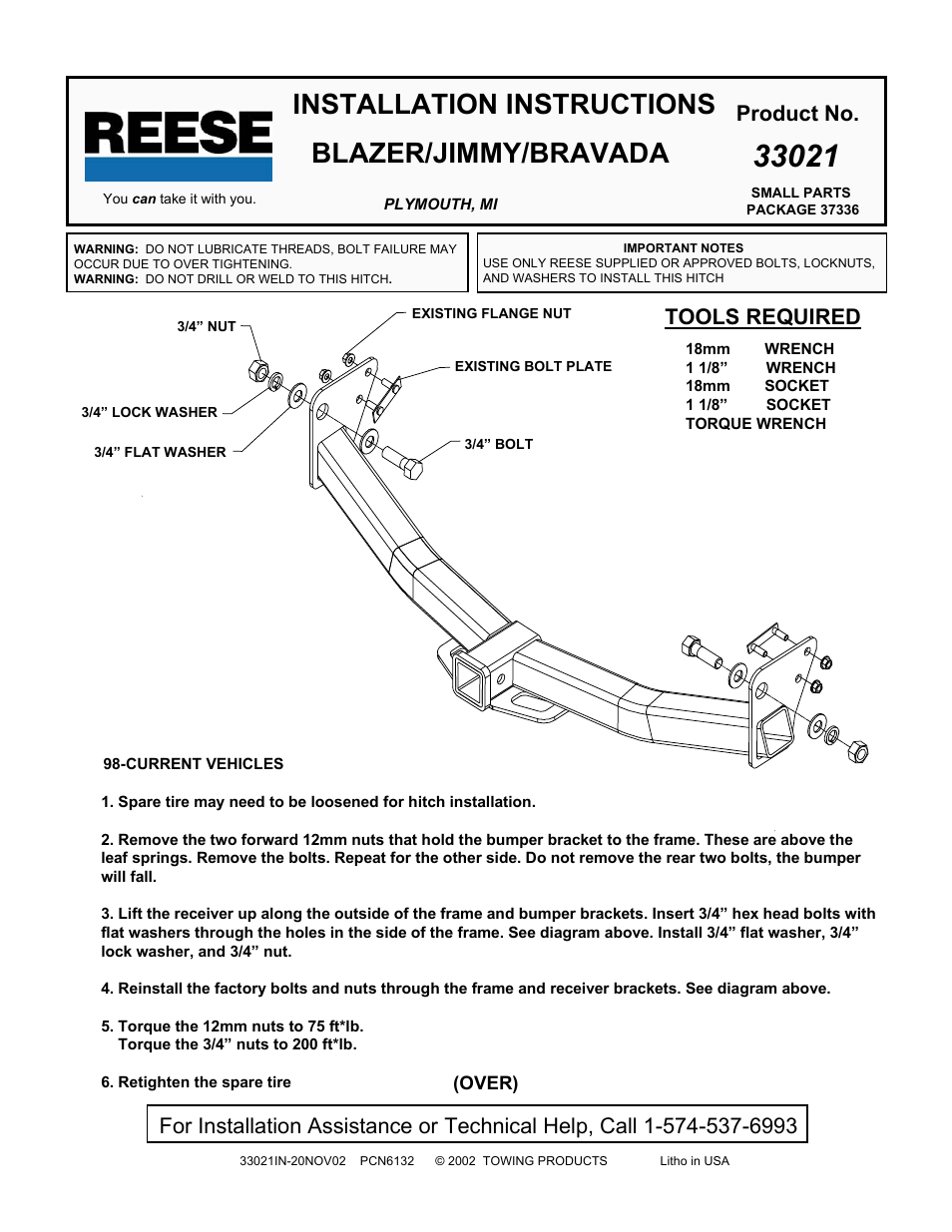 Reese 33021 PROFESSIONAL RECEIVER User Manual | 2 pages