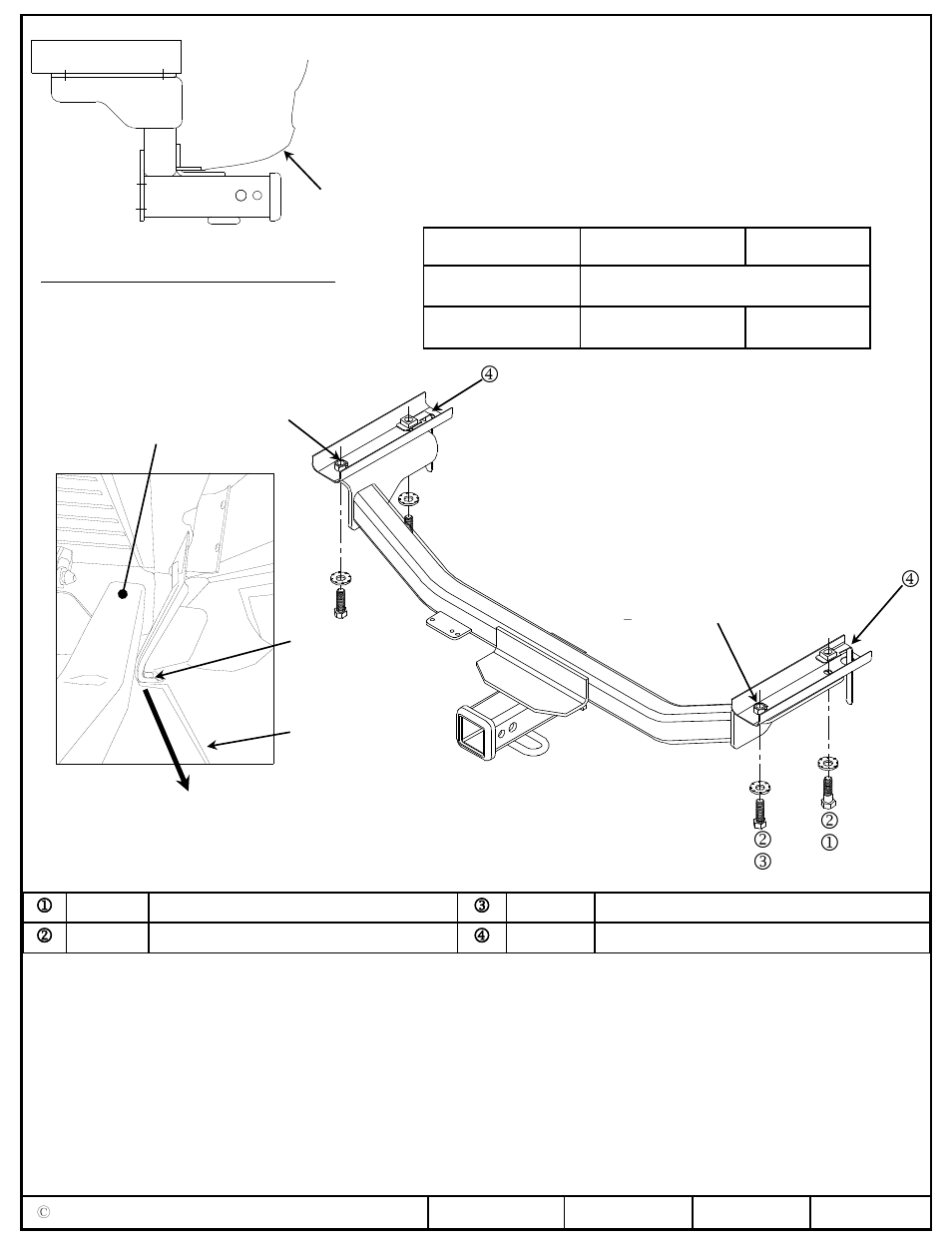 Instrucciones de instalación, Acura rdx números de partes, Kl k j m | Reese 44695 PROFESSIONAL RECEIVER User Manual | Page 3 / 3