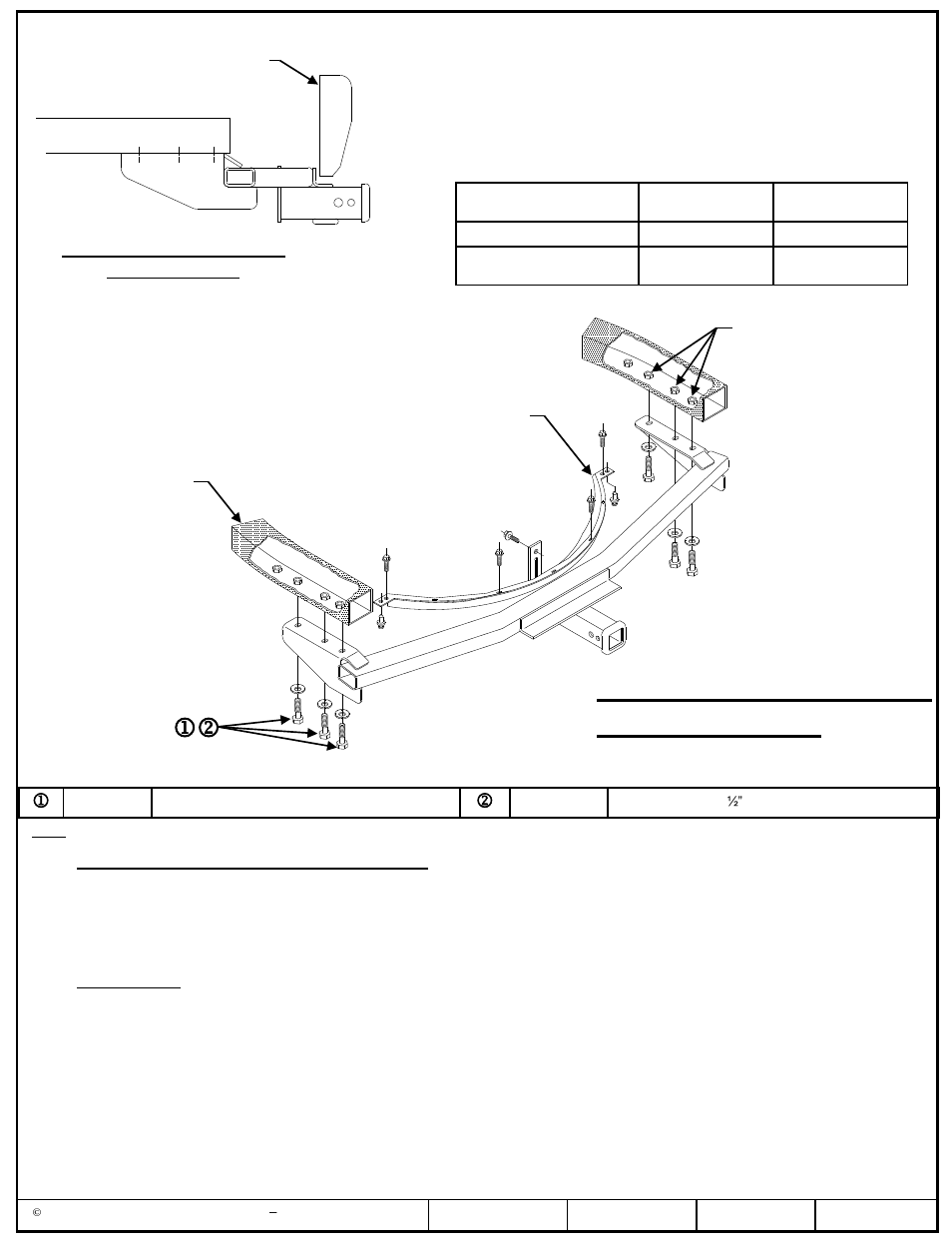 Tornillos iguales en ambos lados del vehículo, Instrucciones de instalación, Acura mdx honda pilot | Números de partes | Reese 44589 PROFESSIONAL RECEIVER User Manual | Page 3 / 3