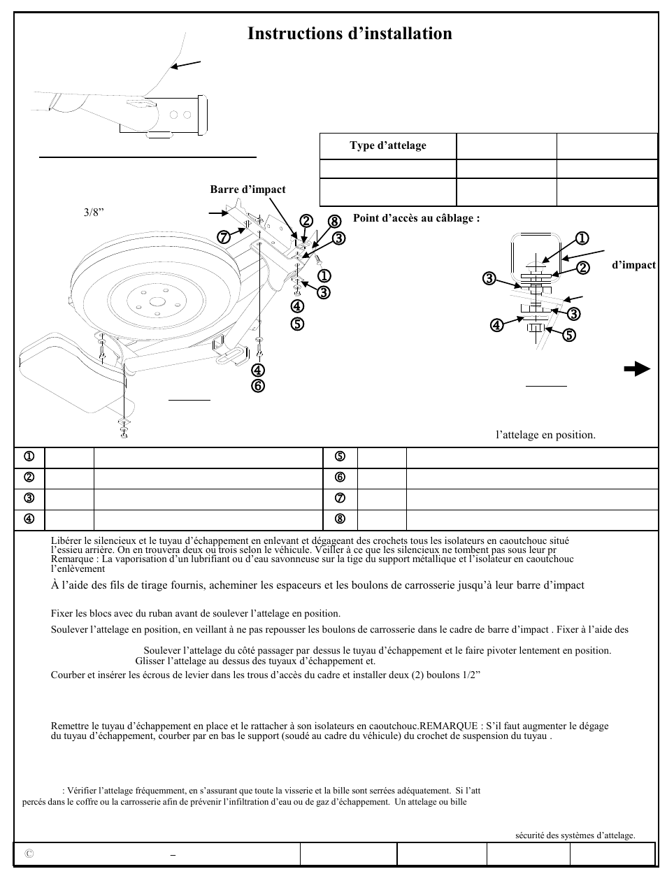 Instructions d’installation, Lk m n l, Dodge journey | Numéros de pièces | Reese 44601 PROFESSIONAL RECEIVER User Manual | Page 2 / 3