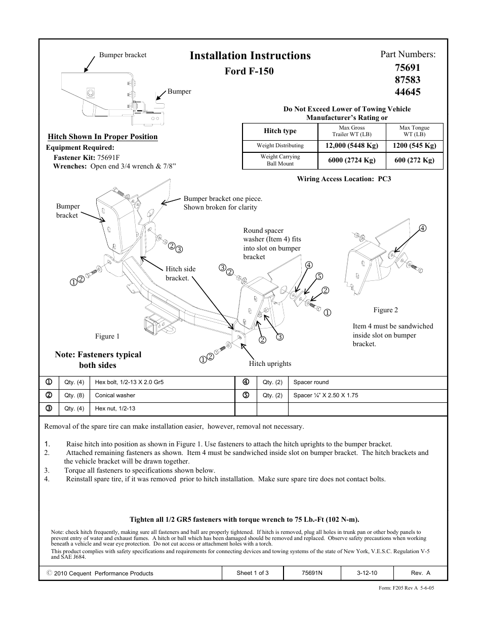 Reese 44645 PROFESSIONAL RECEIVER User Manual | 3 pages