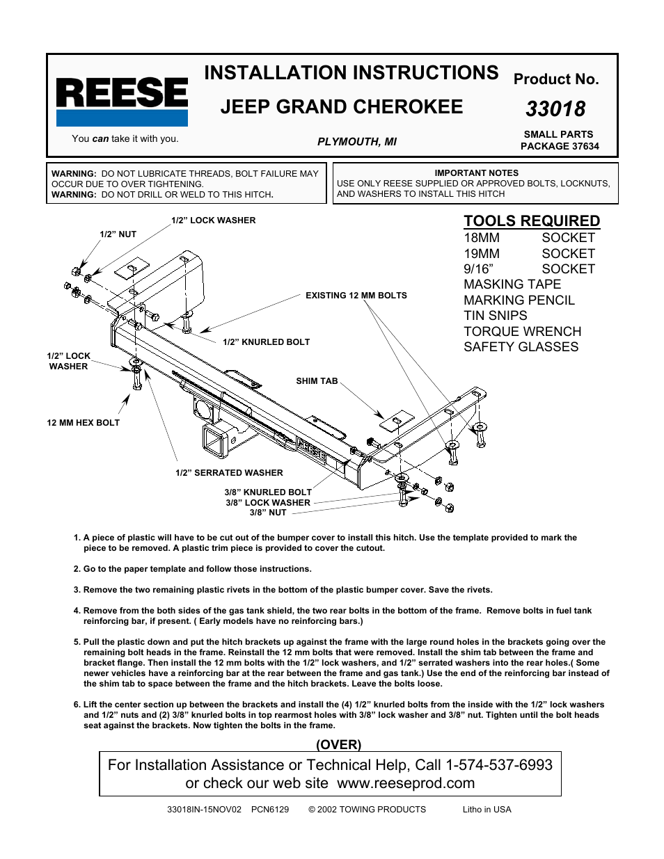 Reese 33018 PROFESSIONAL RECEIVER User Manual | 2 pages