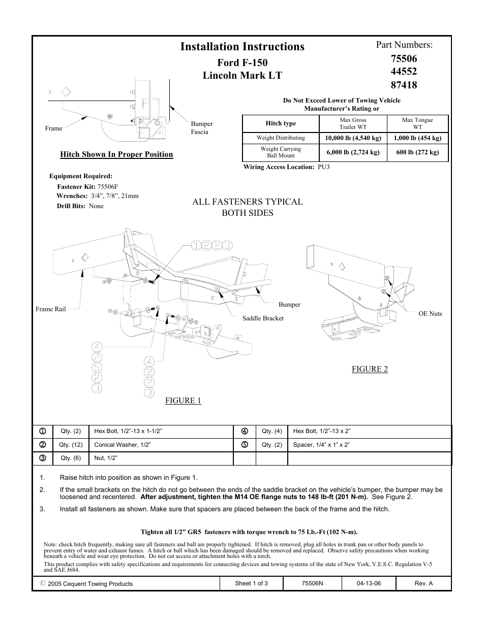 Reese 44552 PROFESSIONAL RECEIVER User Manual | 3 pages