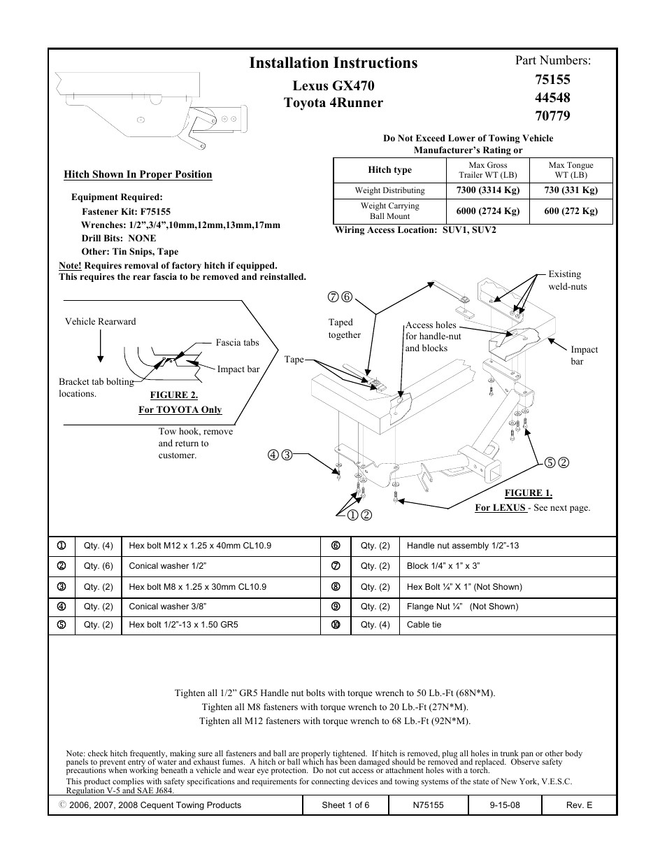 Reese 44548 PROFESSIONAL RECEIVER User Manual | 6 pages