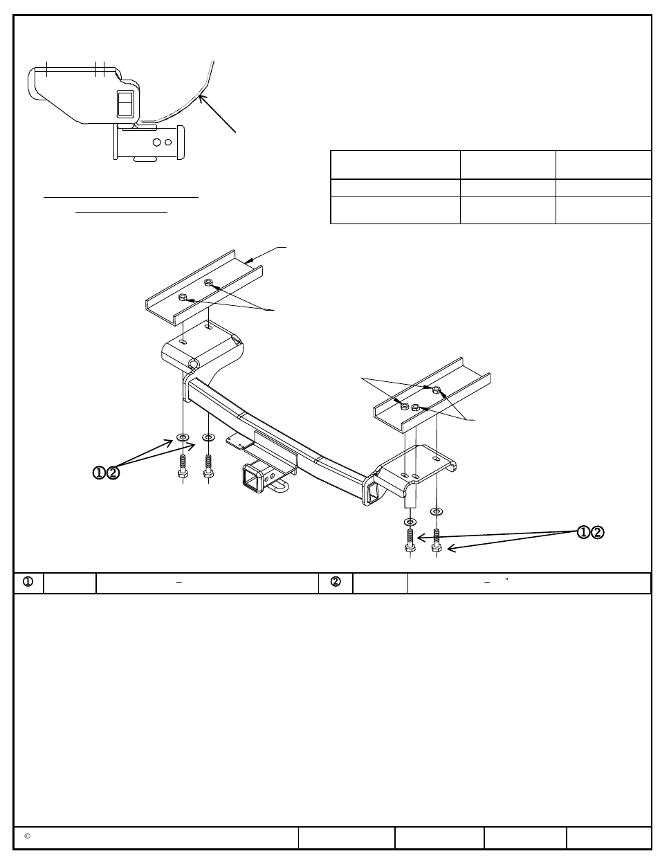 Instrucciones de instalación, Jk j k, Hyundai tucson kia sportage | Números de partes | Reese 44666 PROFESSIONAL RECEIVER User Manual | Page 3 / 3