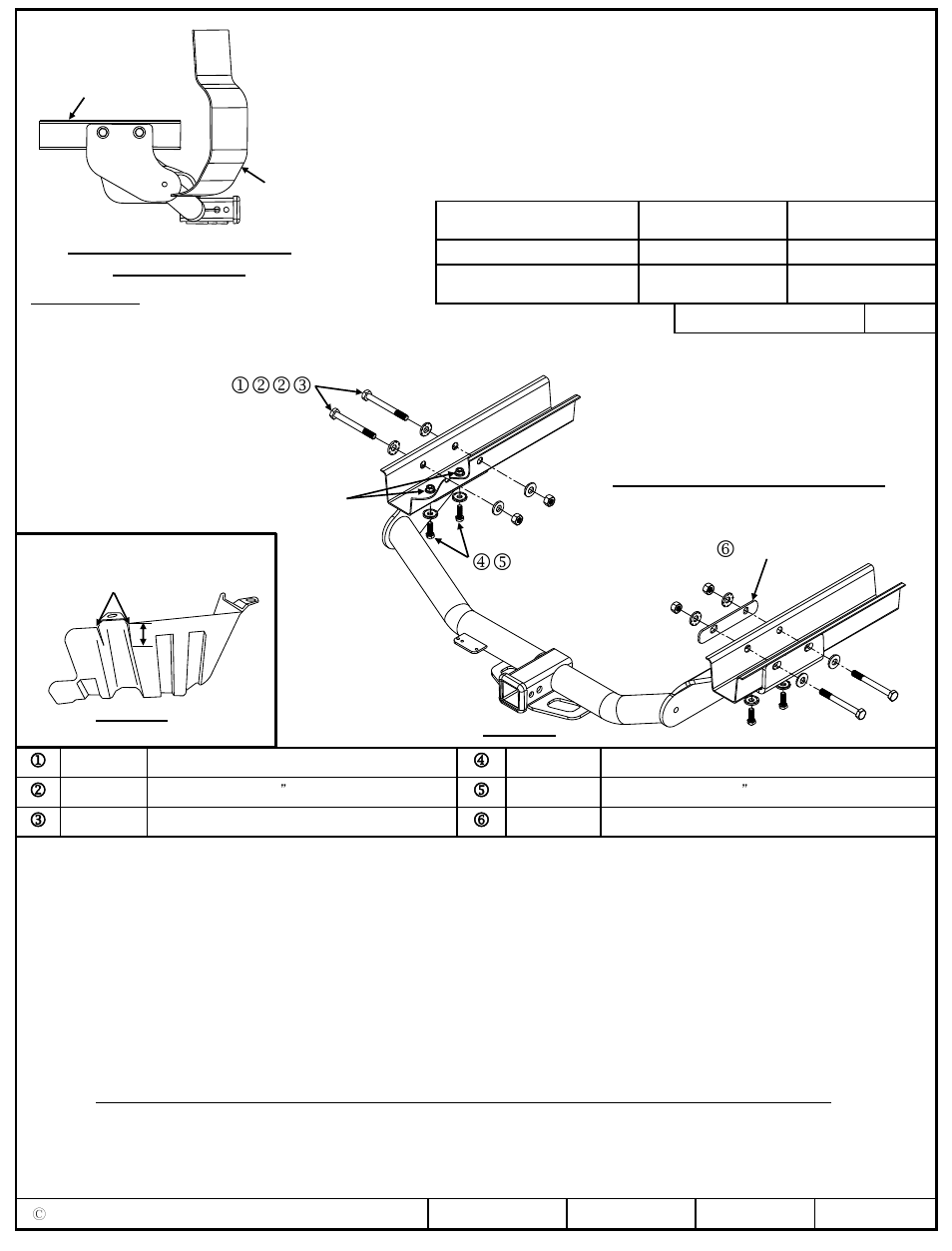 Instrucciones de instalación, Kia sorento hyundai santa fe sport (5 passenger), Jkkl mn o | Números de partes, Tornillos iguales en ambos lados, Figura 1 figura 2 | Reese 44689 PROFESSIONAL RECEIVER User Manual | Page 3 / 3