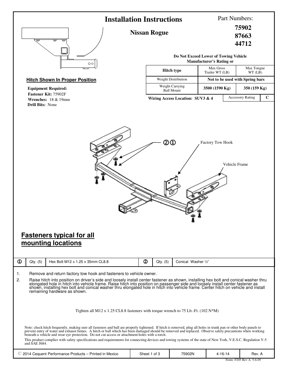 Reese 44712 PROFESSIONAL RECEIVER User Manual | 3 pages