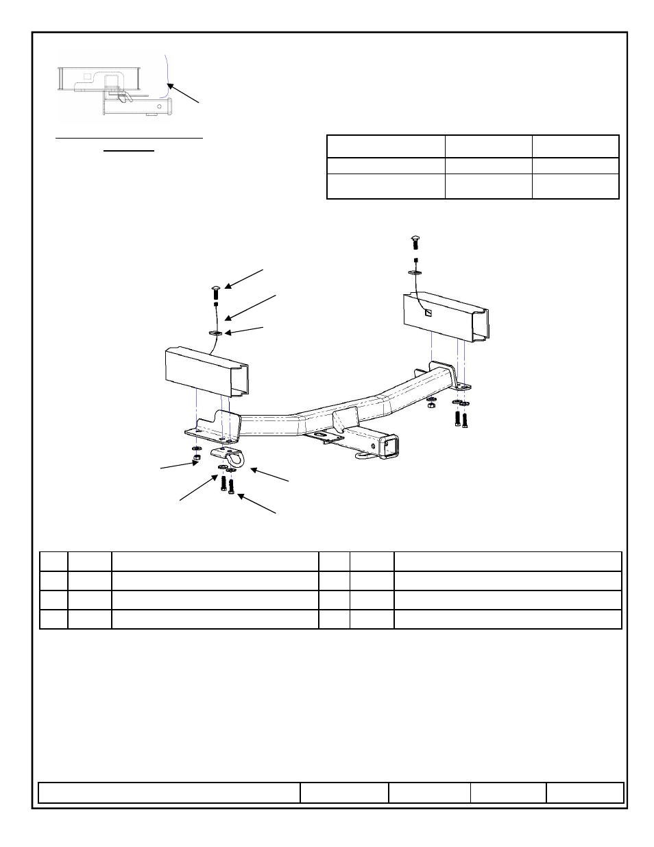 Instructions d’installation, Toyota fj cruiser, Numéros de pièces | Reese 44545 PROFESSIONAL RECEIVER User Manual | Page 2 / 3