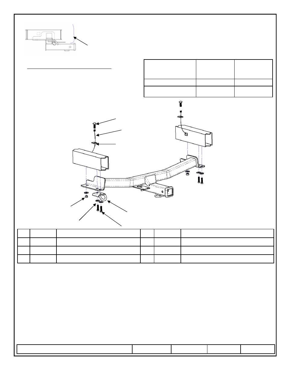 Instrucciones de instalación, Toyota fj cruiser, Números de partes | Reese 44545 PROFESSIONAL RECEIVER User Manual | Page 3 / 3