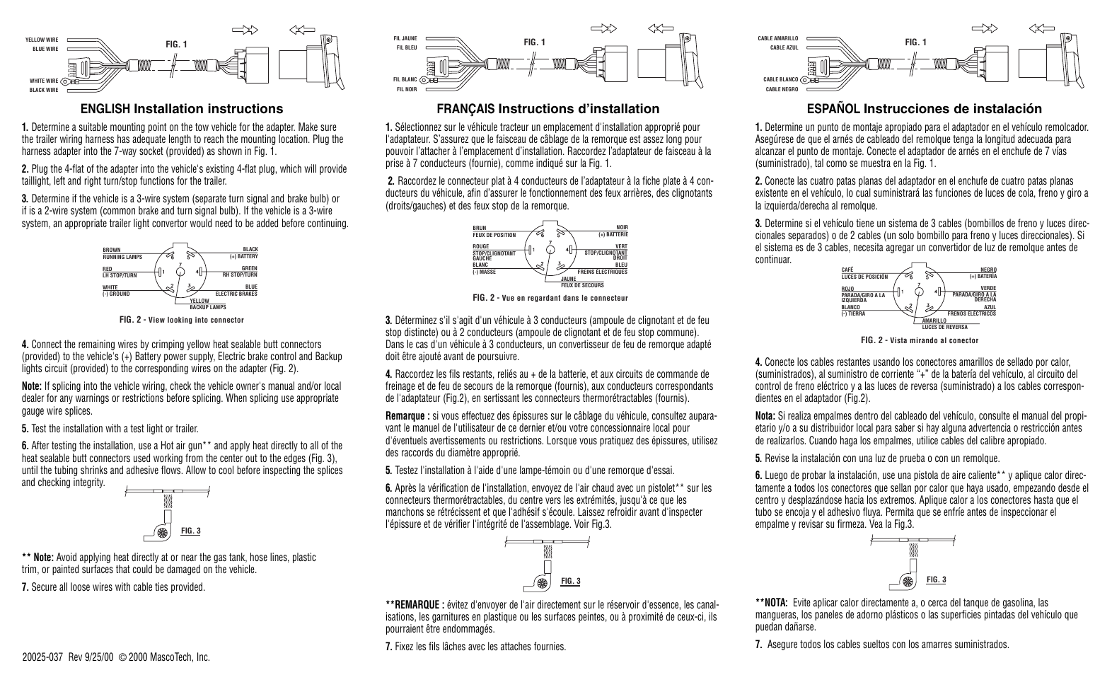 Reese 20125 PREWIRED ADAPTER User Manual | 1 page