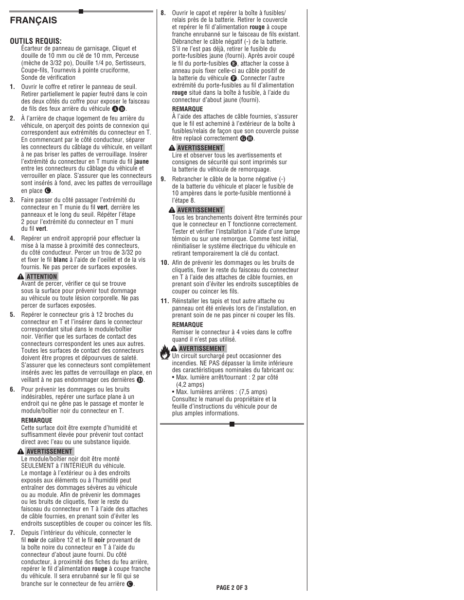 Français | Reese 118568 T-ONE CONNECTOR User Manual | Page 2 / 3