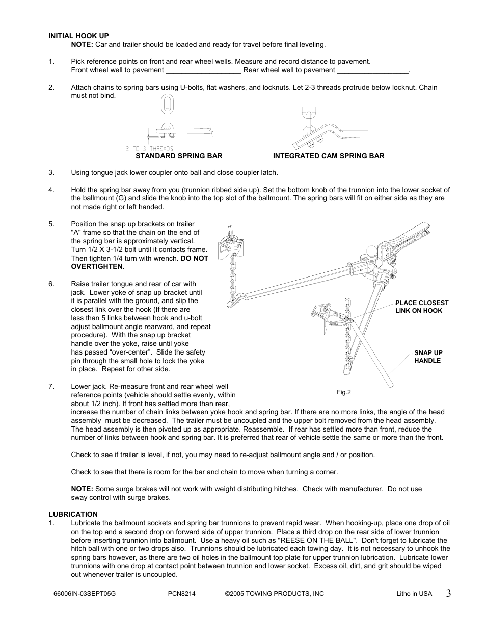 Reese 66073 STRAIT-LINE TRUNNION BAR User Manual | Page 3 / 4