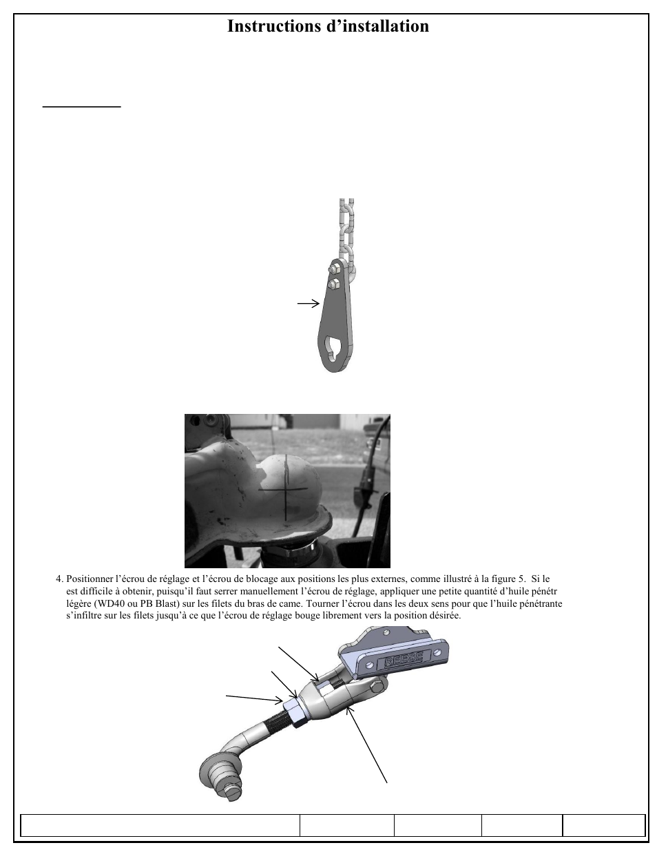 Instructions d’installation, Reese dual cam hp stabilisateur haute performance | Reese 26002 DUAL CAM HP User Manual | Page 12 / 30