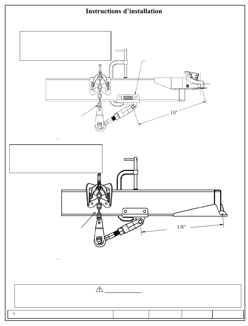 Instructions d’installation, Attention | Reese 26002 DUAL CAM HP User Manual | Page 14 / 30