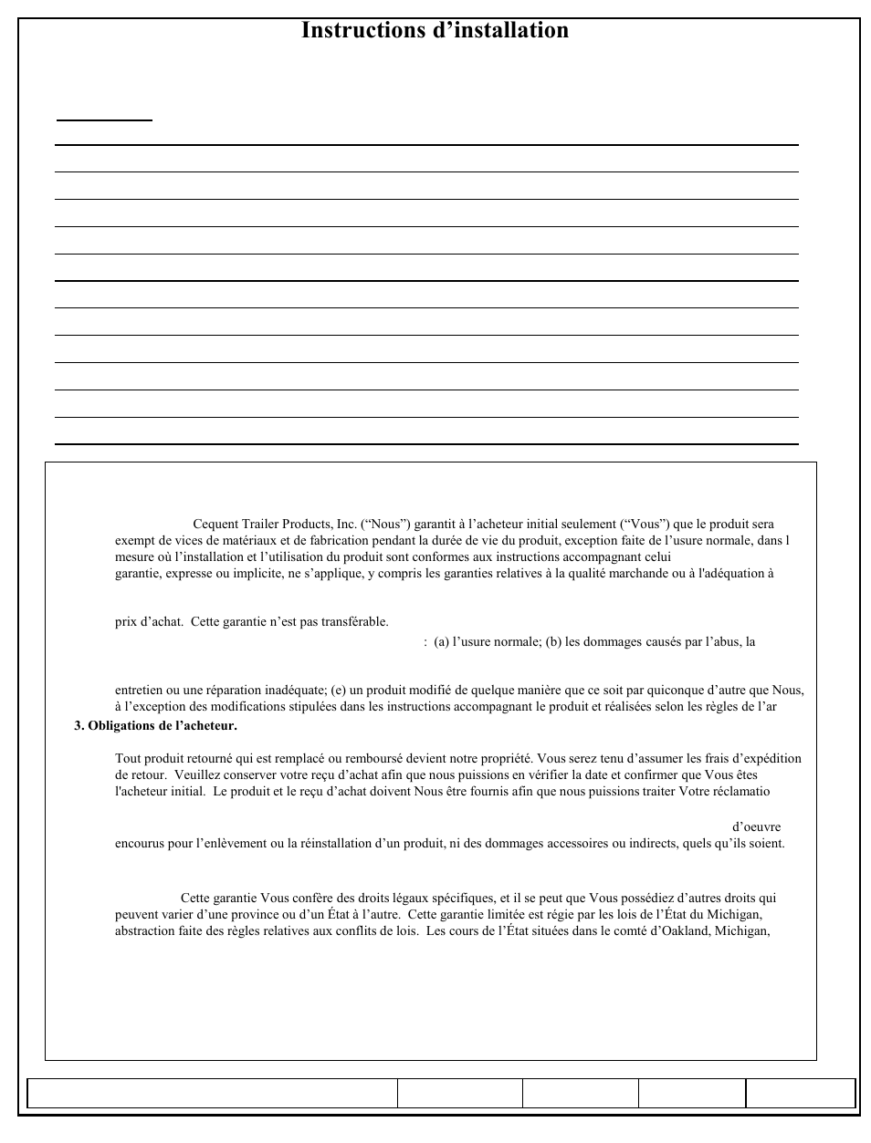 Instructions d’installation, Reese dual cam hp stabilisateur haute performance | Reese 26002 DUAL CAM HP User Manual | Page 20 / 30