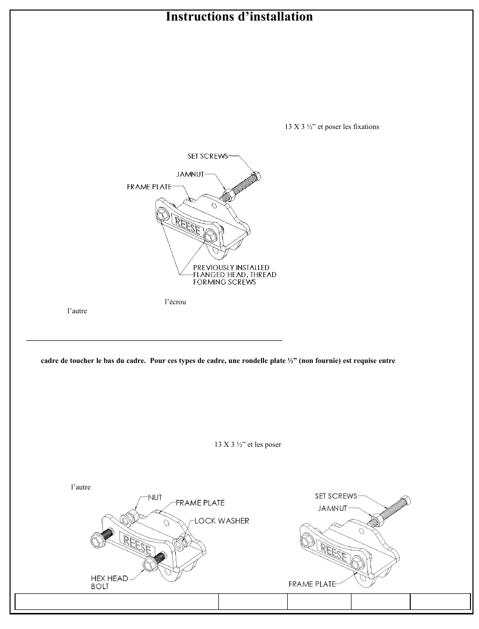 Instructions d’installation, Reese dual cam hp stabilisateur haute performance | Reese 26025 DUAL CAM HP User Manual | Page 15 / 25