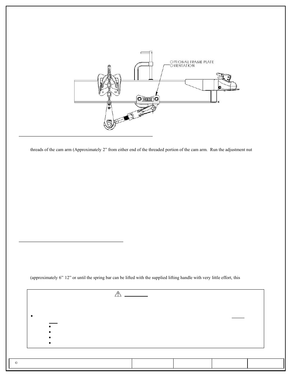 Installation instructions, Reese dual cam hp high-performance sway control | Reese 26025 DUAL CAM HP User Manual | Page 5 / 25