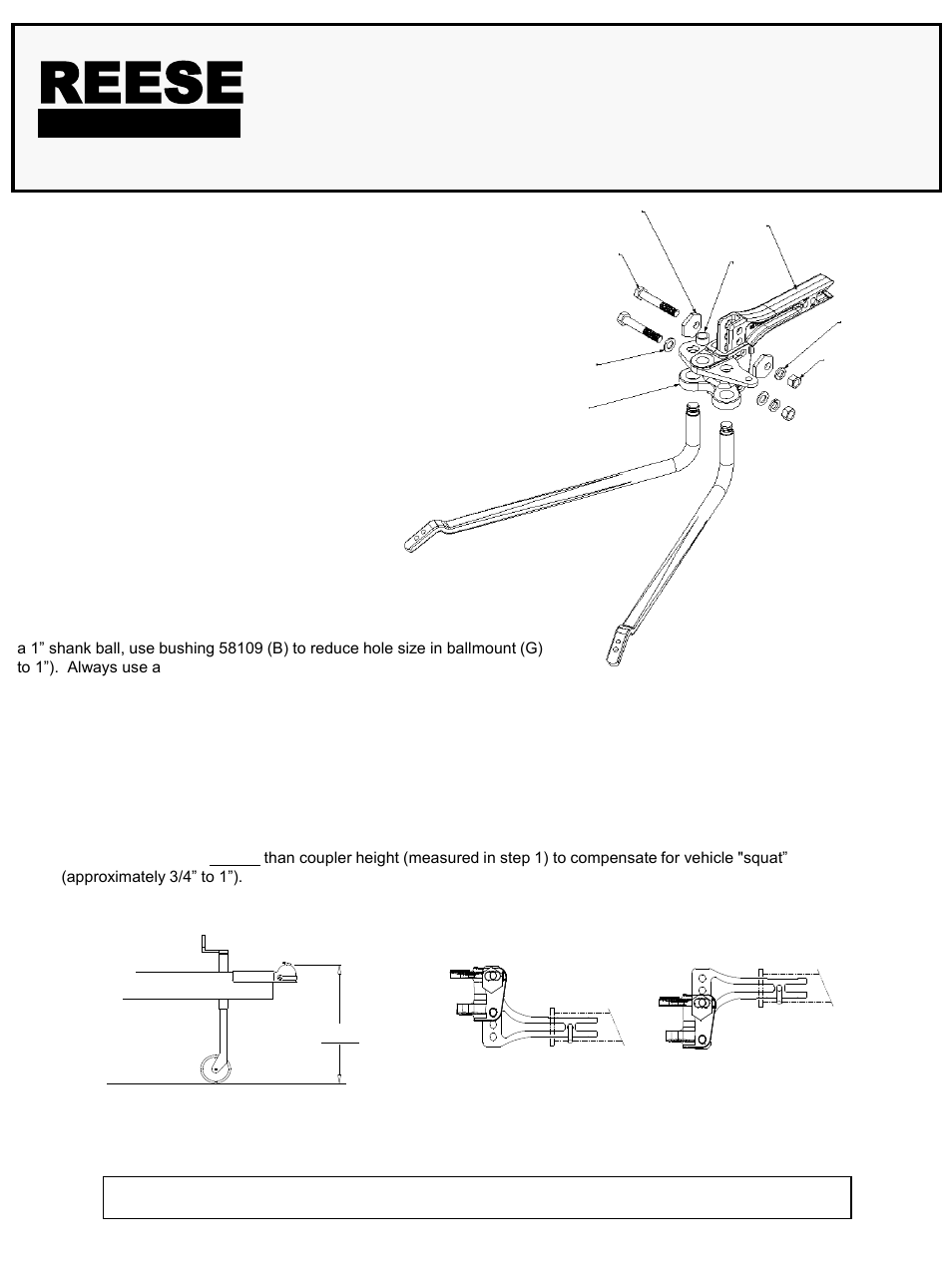 Reese 67509 ROUND BAR W_HITCH BAR User Manual | 4 pages