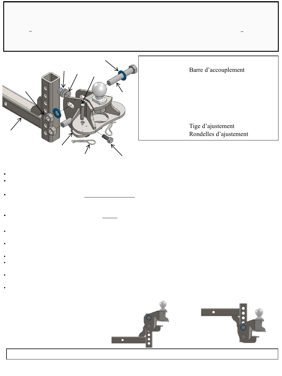 Instructions d'installation | Reese 66558 LIGHT WEIGHT WD KIT User Manual | Page 9 / 24