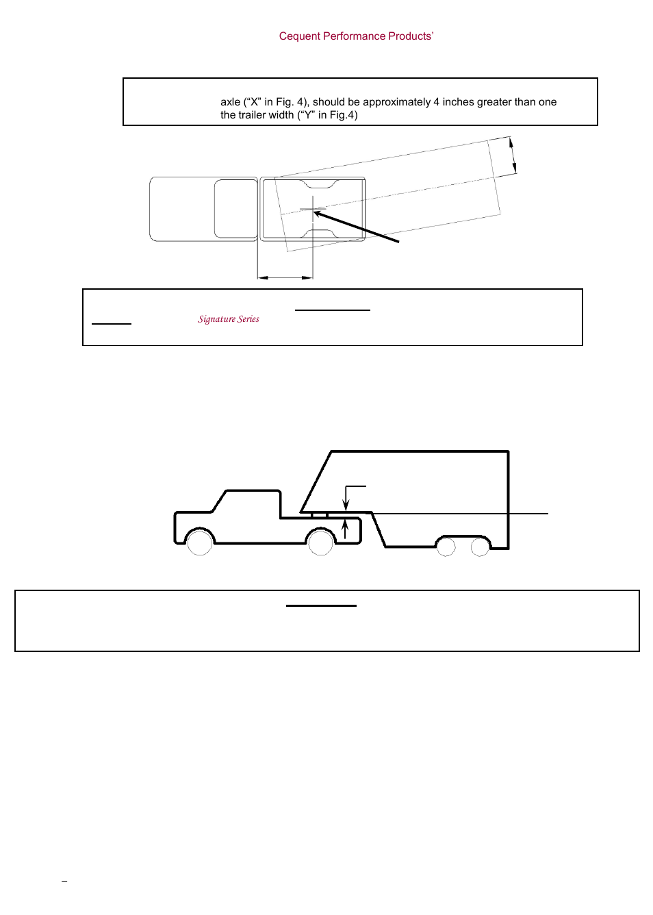 Fig. 4, Warning, Fig. 5 caution | Xy gooseneck hitch ball rv trailer truck | Reese 30845 25K ELITE SERIES GOOSENECK User Manual | Page 3 / 14