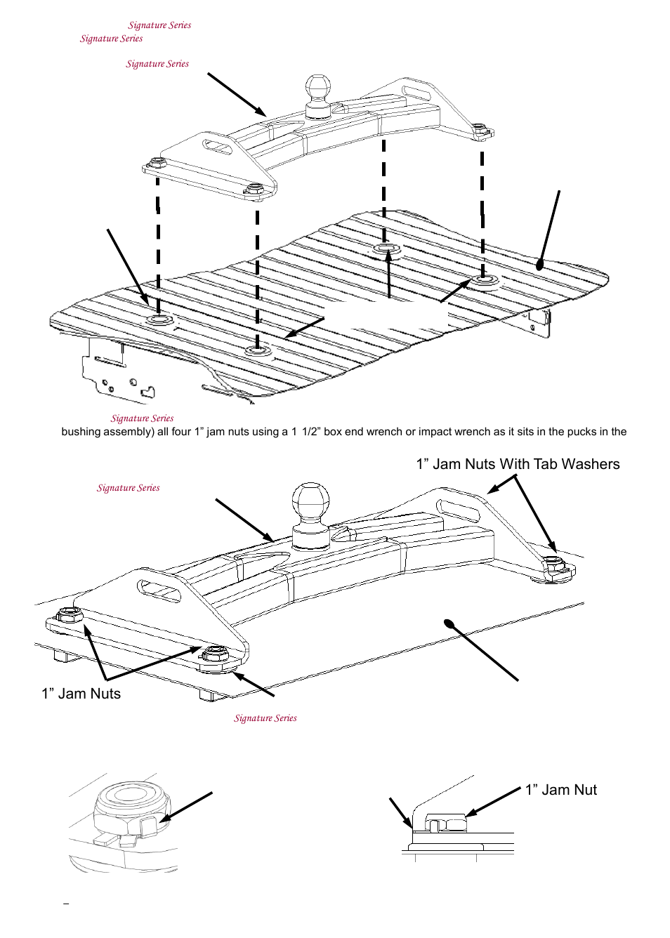 Fig. 10, Fig. 11, 1” jam nut tab washer | Fig. 12 | Reese 30845 25K ELITE SERIES GOOSENECK User Manual | Page 6 / 14